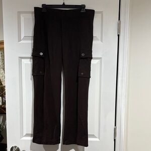 Eddie Bauer Women's Dark Brown Knit Cargo Pants